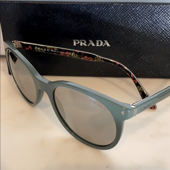 Prada Other - PRADA Sunglasses • Green & Hibiscus Flower Print